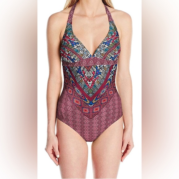 PrAna Womens Lahari One Piece Swimsuit Pomegranate Marrakesh Size Small - NWT - Picture 13 of 15